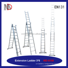1 2 3 layer aluminum combination extension ladder 10m with EN131 certificate